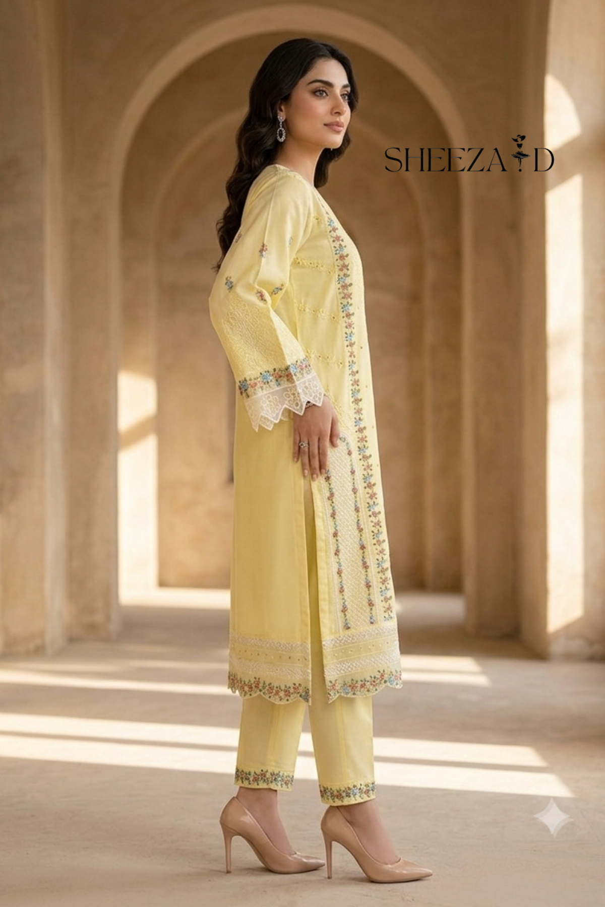 Buttercup Elegance – 2 Piece Embroidered Lawn Set