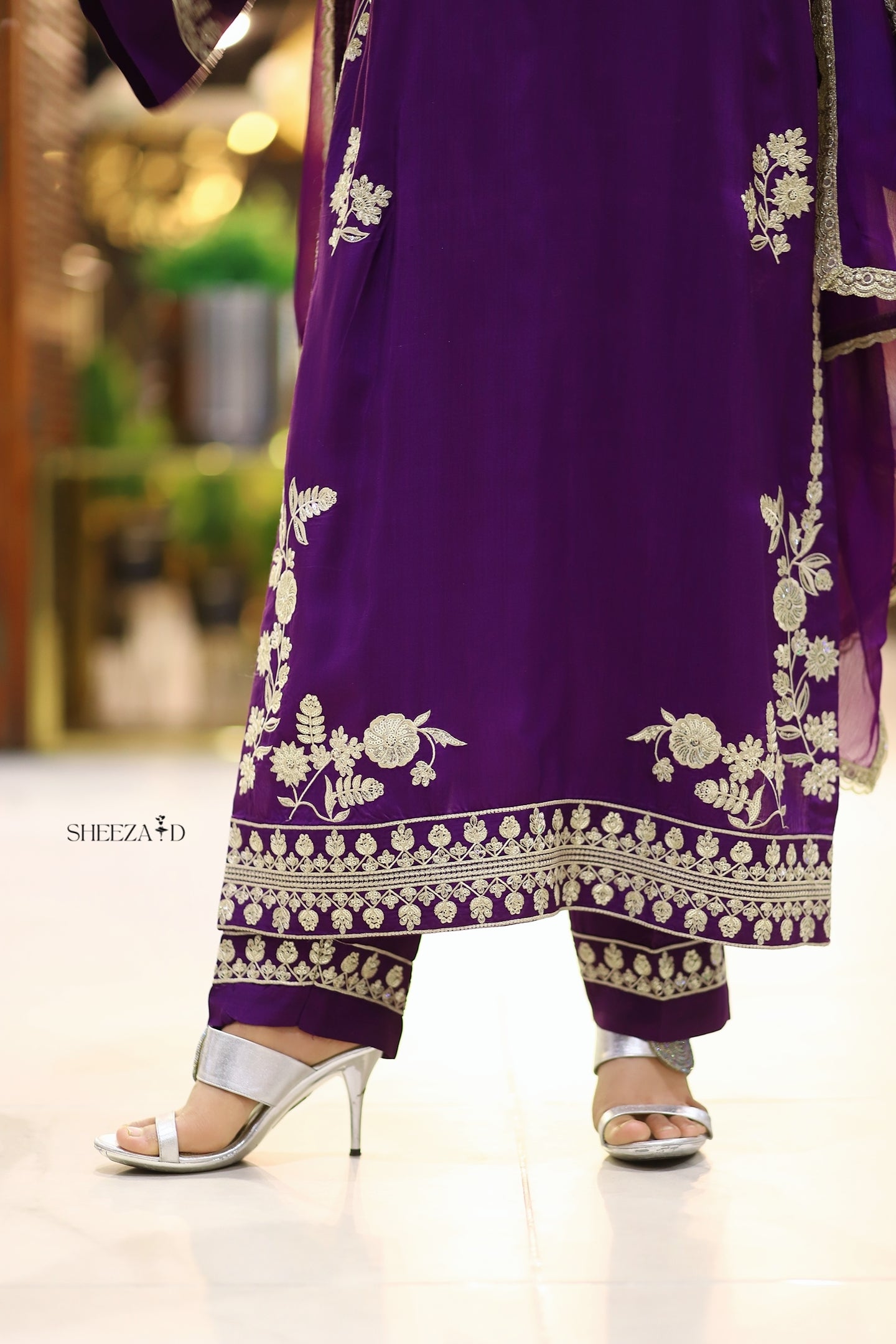 Royal Amethyst – Embroidered Viscose 3 Piece Suit