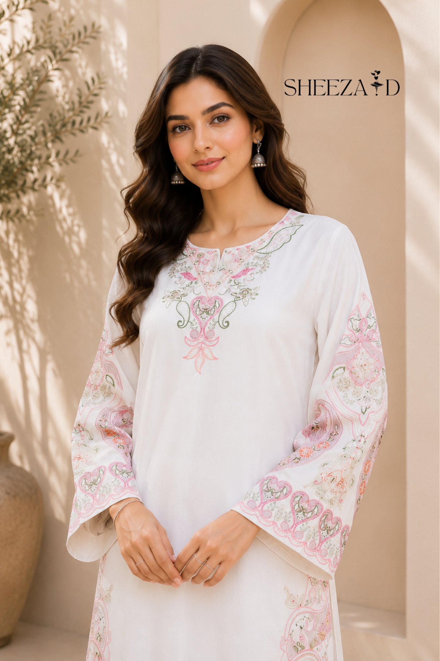 Ivory Whisper Ready to Wear 2 Pcs Embroidered Shirt | SDVL-02
