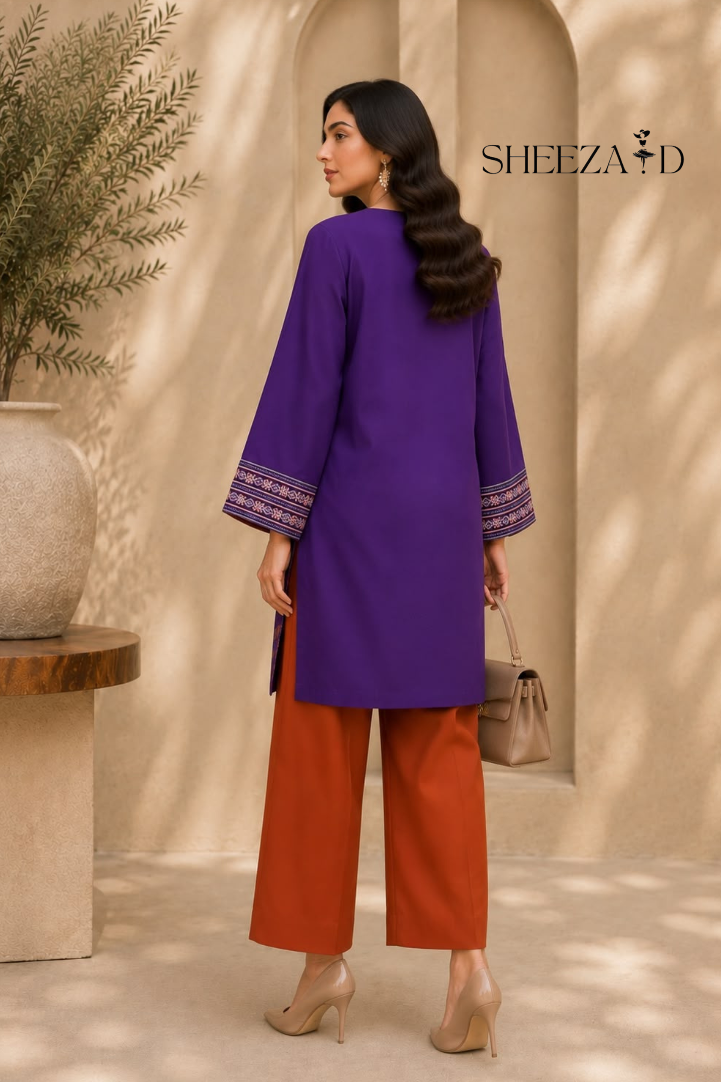 Plum Flora Ready To Wear Co Ord Set | SDVL-01