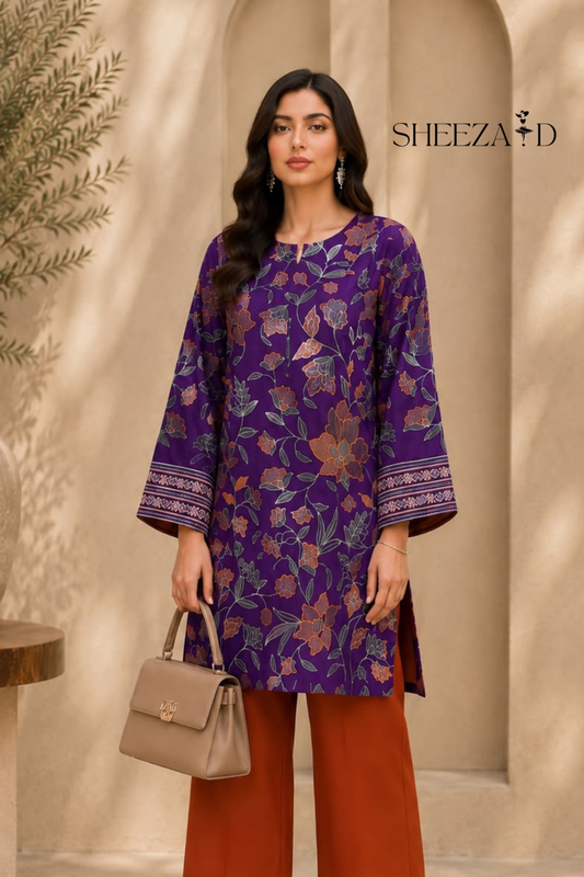 Plum Flora Ready To Wear Co Ord Set | SDVL-01
