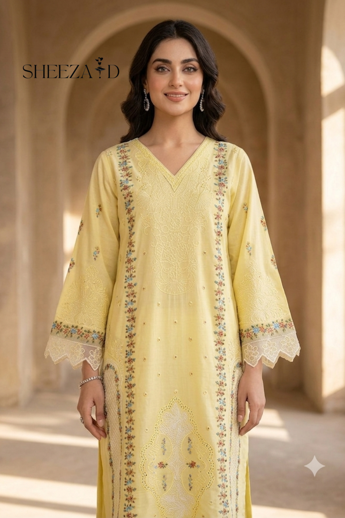 Buttercup Elegance – 2 Piece Embroidered Lawn Set