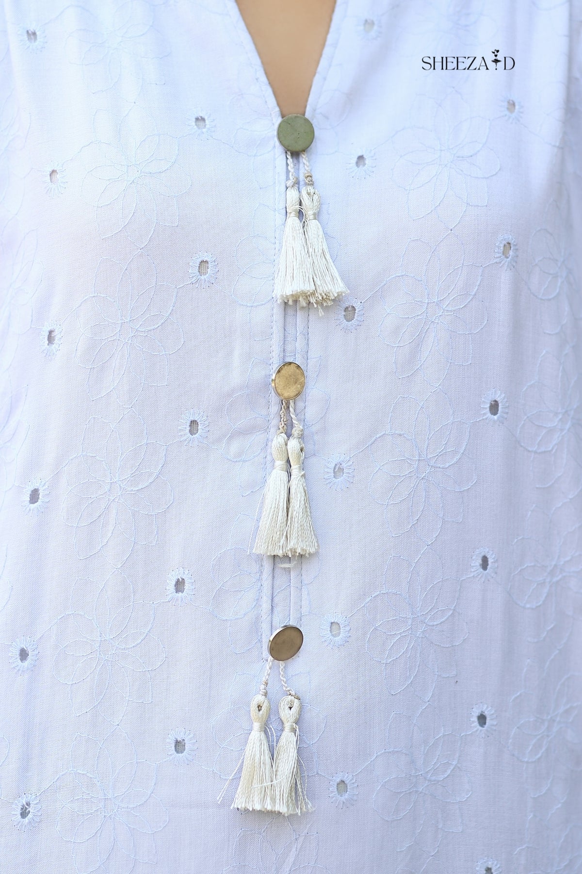 White Chicken Kari Lawn Suit With Black Printed Trouser