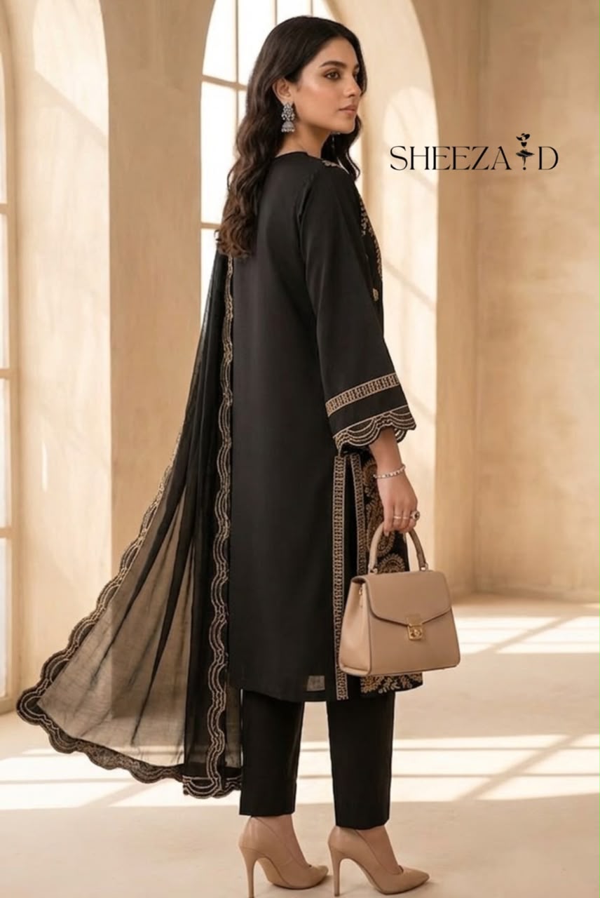 Royal Noir Ready To Wear 3 Pcs Embroidered Viscose | SDVL-05