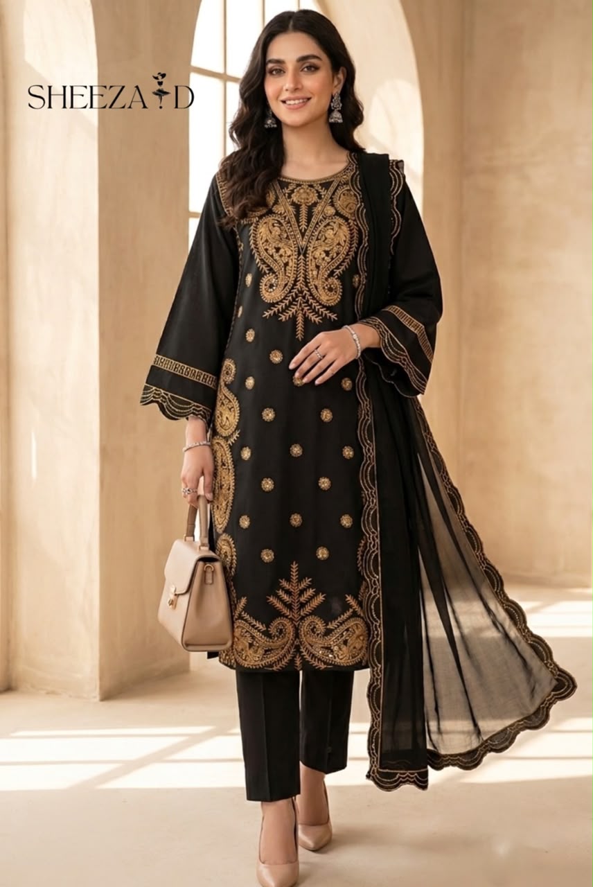 Royal Noir Ready To Wear 3 Pcs Embroidered Viscose | SDVL-05